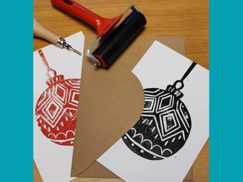 Lino Printed Christmas Cards & Tags Workshop